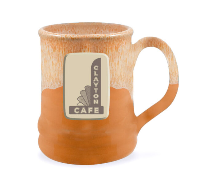 Clayton Cafe - Ramsey Deneen Pottery Mug - Orange & White